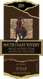 South Coast Winery 2004 Syrah, Wild Horse Peak Mountain Vineyard (South Coast)