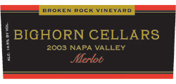 Bighorn Cellars 2003 Merlot, Broken Rock Vineyard (Napa Valley)