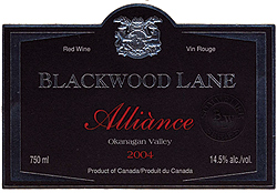 Wine:Blackwood Lane Vineyards & Winery 2004 Alliànce  (Okanagan Valley)