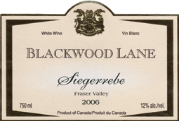Wine:Blackwood Lane Vineyards & Winery 2006 Siegerrebe  (Fraser Valley)