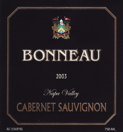 Wine:Bonneau Wines 2003 Cabernet Sauvignon  (Napa Valley)