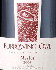 Burrowing Owl Vineyards 2004 Merlot  (Okanagan Valley)