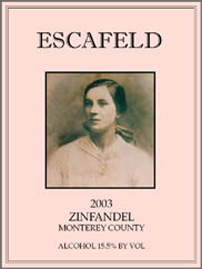 Escafeld Vineyards 2003 Zinfandel  (Monterey County)