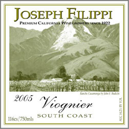 Wine:Joseph Filippi Winery & Vineyards 2005 Viognier  (South Coast)