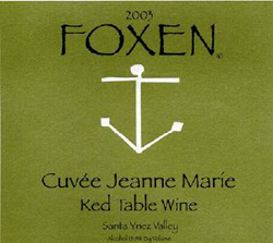 Foxen Winery and Vineyard 2004 Cuvee Jeanne Marie  (Santa Ynez Valley)