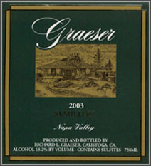 Wine:Graeser Winery 2003 Semillon  (Napa Valley)