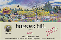 Wine:Hunter Hill Vineyard & Winery 2003 Syrah, Estate Reserve (Santa Cruz Mountains)
