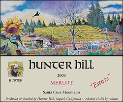 Wine: Hunter Hill Vineyard & Winery 2003 Merlot, Estate (Santa Cruz Mountains)