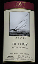 Wine:Jost Vineyards 2003 Trilogy  (Nova Scotia)