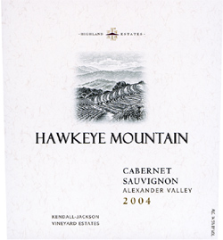 Wine:Highland Estates - Kendall Jackson Vineyard Estates 2004 Cabernet Sauvignon, Hawkeye Mountain (Alexander Valley)
