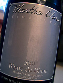 Martha Clara Vineyards 2001 Blanc de Blanc  (North Fork of Long Island)