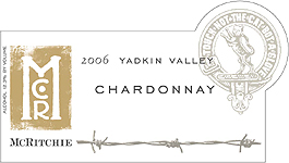 McRitchie Vineyards 2006 Chardonnay (unoaked)  (Yadkin Valley)