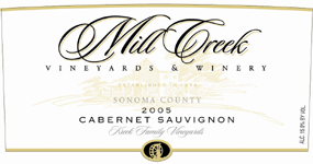 Mill Creek Vineyards and Winery 2001 Cabernet Sauvignon, Kreck Family Vineyards (Sonoma County)