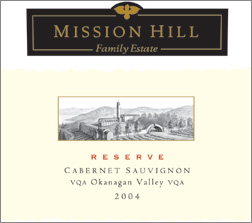 Mission Hill 2004 Reserve Cabernet Sauvignon  (Okanagan Valley)
