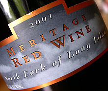 Wine: Osprey's Dominion Vineyards 2001 Flight Meritage  (North Fork of Long Island)
