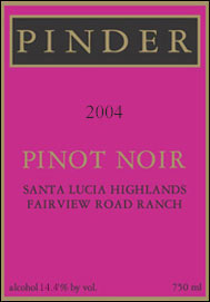 Pinder Winery 2004 Pinot Noir, Fairview Road Ranch (Santa Lucia Highlands)