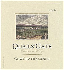 Wine:Quails' Gate Estate Winery 2006 Gewurztraminer  (Okanagan Valley)
