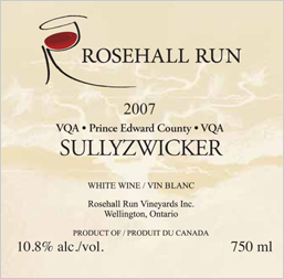 Wine:Rosehall Run Vineyards 2007 Sullyzwicker  (Prince Edward County)