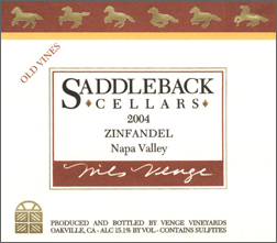 Saddleback Cellars 2004 Old Vine Zinfandel  (Napa Valley)
