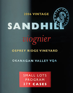 Wine:Sandhill 2006 Viognier - Small Lots, Osprey Ridge Vineyard (Okanagan Valley)