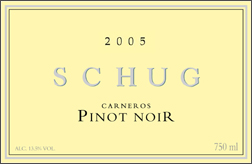 Wine: Schug Carneros Estate Winery 2005 Pinot Noir  (Carneros ~ Los Carneros)