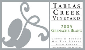 Tablas Creek Vineyard 2005 Grenache Blanc, Estate (Paso Robles)