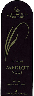 Wine:Willow Hill Vineyards 2005 Merlot Icewine  (Okanagan Valley)