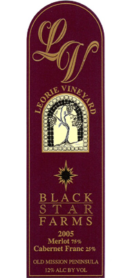 Black Star Farms 2005 Merlot Cabernet Franc, Leorie Vineyard (Old Mission Peninsula)