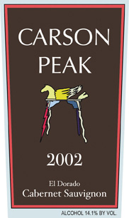 Wine: Boeger Winery 2002 Carson Peak Cabernet Sauvignon  (El Dorado)