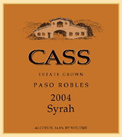 Cass Vineyard & Winery 2004 Syrah, Estate Grown (Paso Robles)