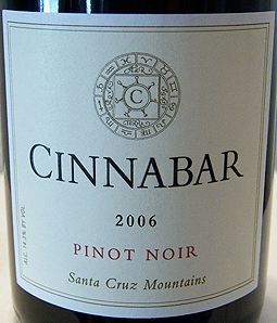 Cinnabar Vineyard and Winery 2006 Pinot Noir, Lester Family Estate (Santa Cruz Mountains)