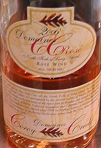 Wine:Corey Creek Vineyards 2006 Domaines CC Rosé  (North Fork of Long Island)