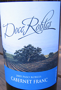 Doce Robles Winery & Vineyard 2005 Cabernet Franc  (Paso Robles)