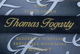 Thomas Fogarty Winery 2003 Merlot, Razorback Vineyard (Santa Cruz Mountains)