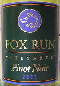Wine:Fox Run Vineyards 2005 Pinot Noir  (Finger Lakes)