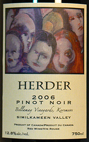 Herder Winery & Vineyards 2006 Pinot Noir, Bellamay Vineyard (Similkameen Valley)