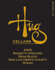 Wine:Hug Cellars 2005 Syrah, Bassetti Vineyard, Rena Block (San Luis Obispo County)