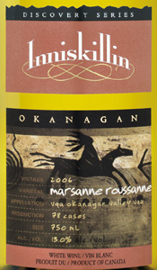 Inniskillin Okanagan Vineyards Winery 2006 Discovery Series Marsanne Roussanne, Dark Horse Vineyard  (Okanagan Valley)