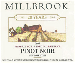 Millbrook Vineyards & Winery 2005 Pinot Noir - Proprietor's Special Reserve  (New York)