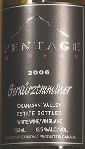 Wine:Pentage Wines 2006 Gewürztraminer  (Okanagan Valley)