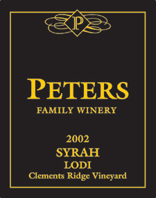 Wine:Peters Family Winery 2002 Syrah, Clements Ridge Vineyard (Lodi)