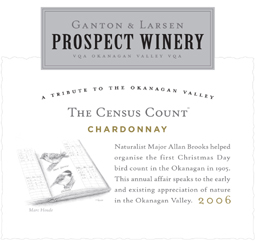 Ganton and Larsen Prospect Winery 2006 The Census Count Chardonnay  (Okanagan Valley)