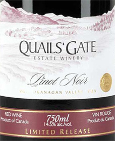 Wine:Quails' Gate Estate Winery 2005 Limited Release Pinot Noir  (Okanagan Valley)