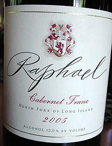 Wine:Raphael 2005 Cabernet Franc  (North Fork of Long Island)