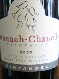 Wine:Savannah-Chanelle Vineyards 2003 Zinfandel, Estate (Santa Cruz Mountains)