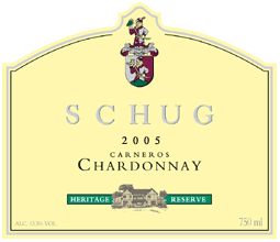 Schug Carneros Estate Winery 2005 Chardonnay Heritage Reserve  (Carneros)