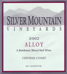 Silver Mountain Vineyards 2002 Alloy - Bordeaux Blend  (Central Coast)