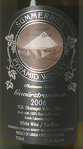 Summerhill Pyramid Winery 2006 Platinum Series Gewurztraminer  (Okanagan Valley)