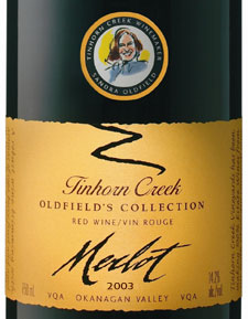 Tinhorn Creek Vineyards 2003 Oldfield's Collection Merlot  (Okanagan Valley)