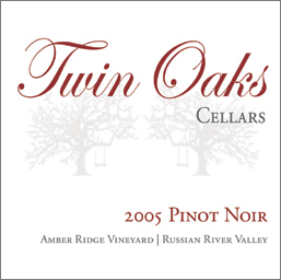 Twin Oaks Cellars 2005 Pinot Noir, Amber Ridge Vineyard  (Russian River Valley)